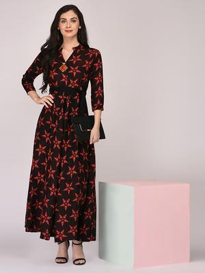 black cotton aline kurta - 15211321 - Standard Image - 6