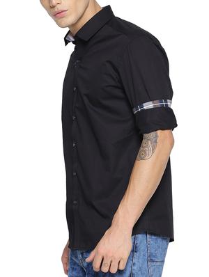 black cotton casual shirt - 15211958 - Standard Image - 2