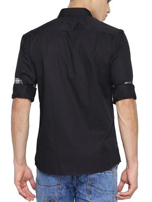 black cotton casual shirt - 15211958 - Standard Image - 3