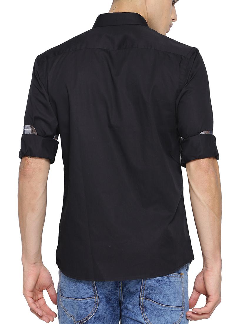 black cotton casual shirt - 15211958 - Zoom Image - 3