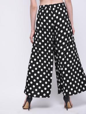 black polka doted crepe palazzo - 15212482 - Standard Image - 4