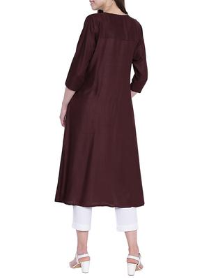 hickroy brown detail kurta - 15212926 - Standard Image - 3