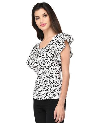 white polyester regular top - 15213090 - Standard Image - 2