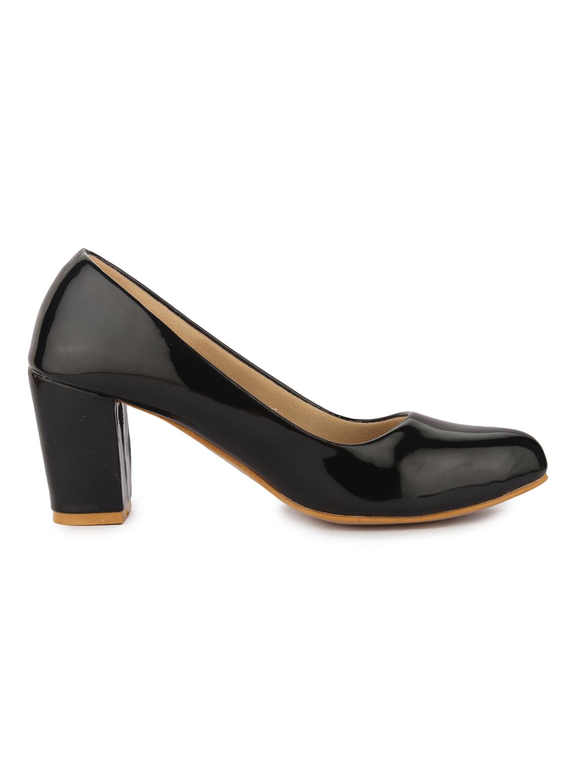 black faux leather slip on pumps - 15213354 - Zoom Image - 2
