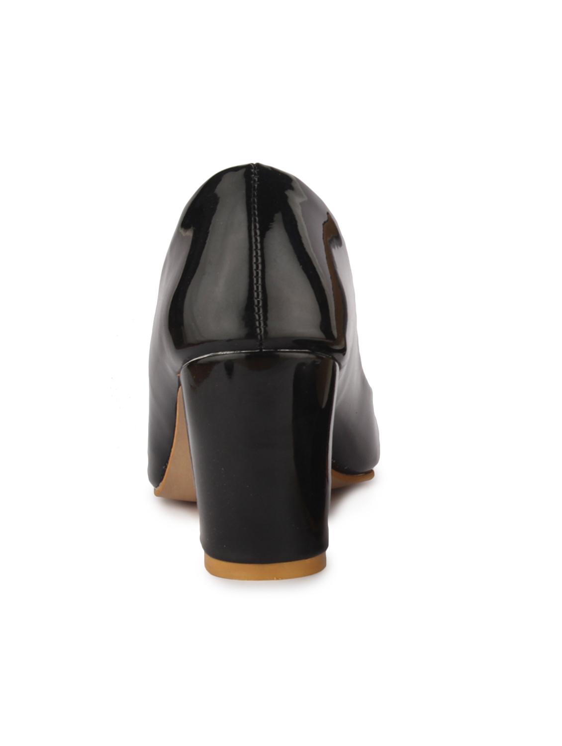 black faux leather slip on pumps - 15213354 - Zoom Image - 3