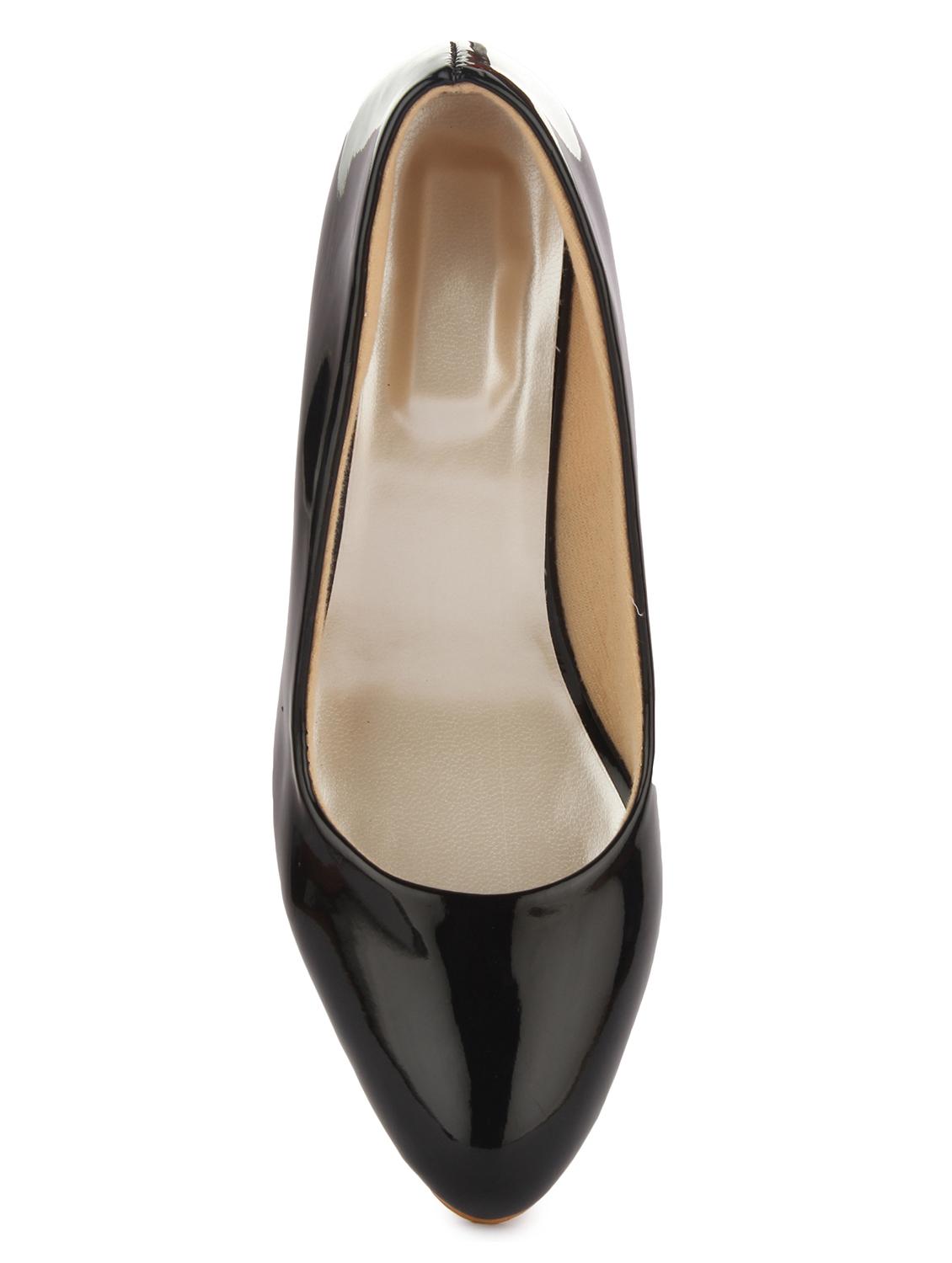 black faux leather slip on pumps - 15213354 - Zoom Image - 4