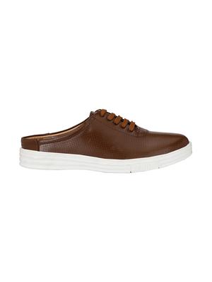 tan leatherette lace up sneakers - 15213795 - Standard Image - 2