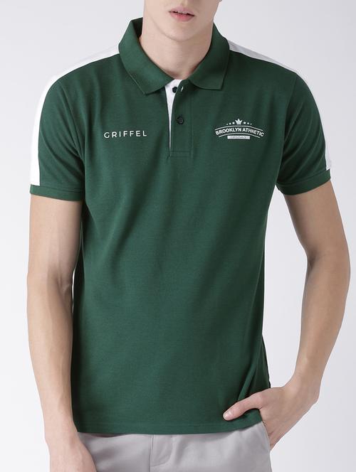 green cotton blend polo t-shirt - 15213928 - Standard Image - 1