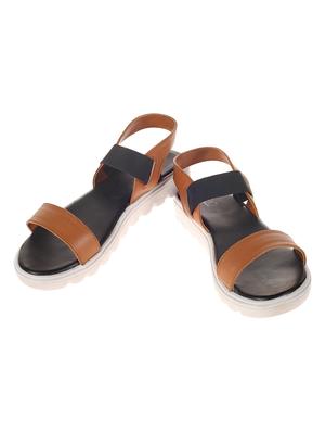 brown faux leather back strap sandals - 15213969 - Standard Image - 2