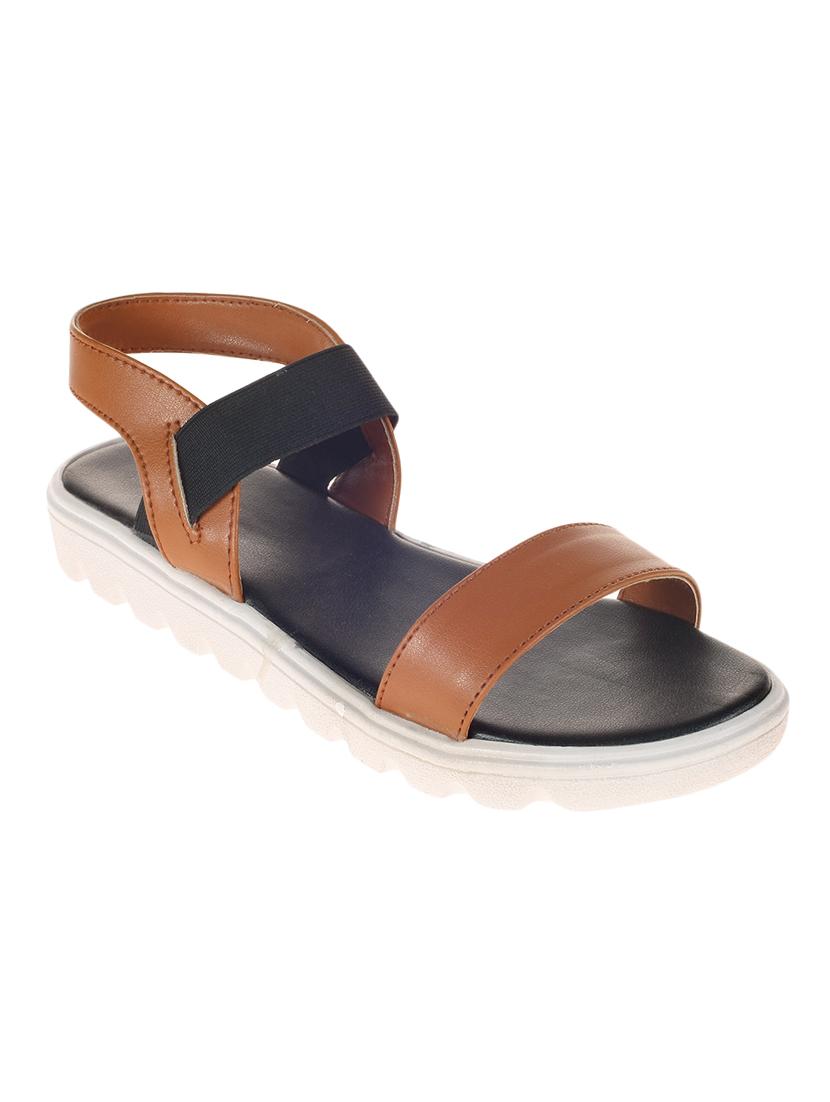 brown faux leather back strap sandals - 15213969 - Zoom Image - 1
