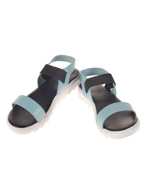 blue faux leather back strap sandals - 15213970 - Standard Image - 2