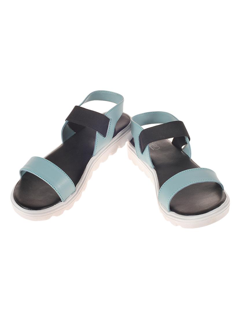 blue faux leather back strap sandals - 15213970 - Zoom Image - 2