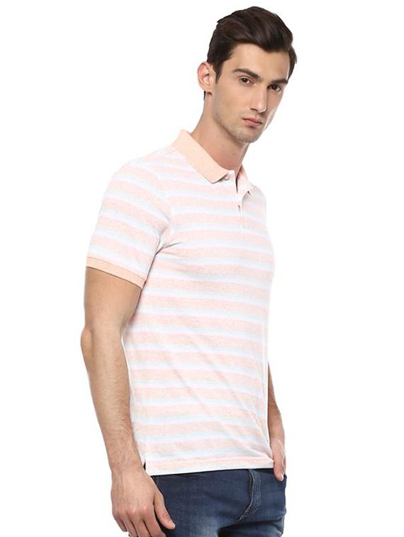 orange cotton blend polo t-shirt - 15214644 - Zoom Image - 2