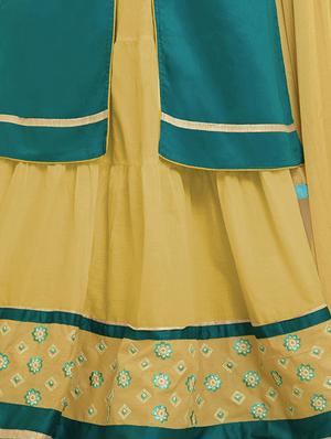 turquoise embroidered unstitched skirt suit - 15214728 - Standard Image - 2