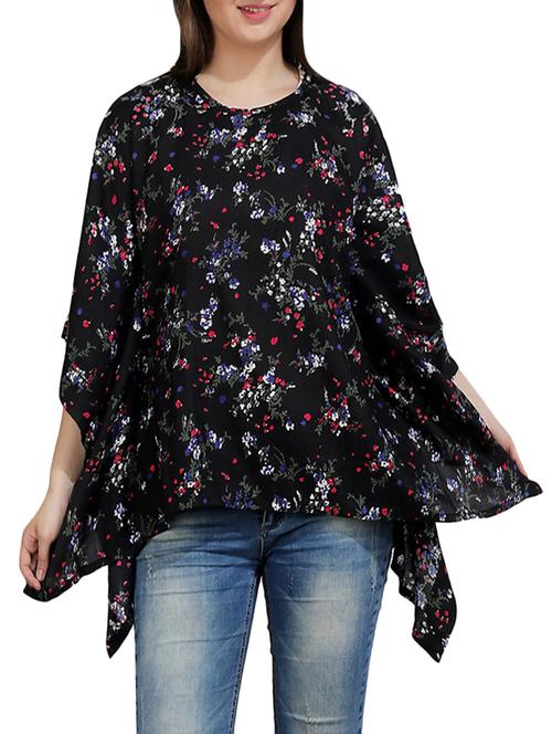 black floral rayon kaftan - 15214891 - Very Small Image - 1