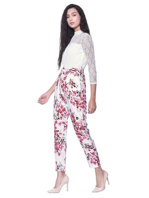 floral crepe full leg jumpsuit - 15215843 - Standard Image - 2