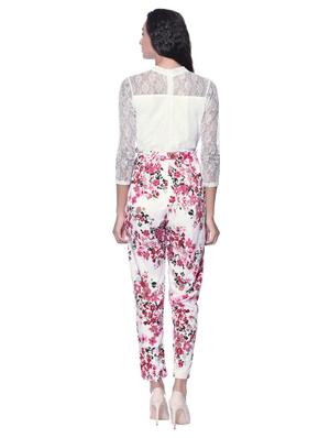 floral crepe full leg jumpsuit - 15215843 - Standard Image - 3