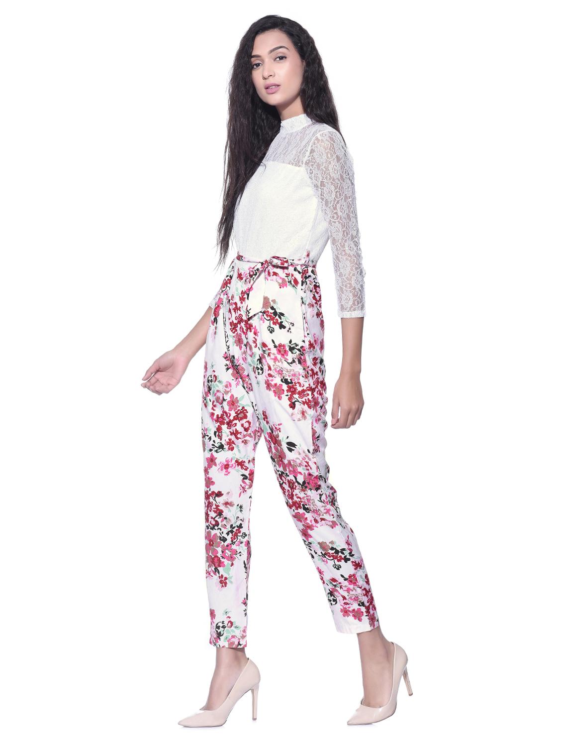 floral crepe full leg jumpsuit - 15215843 - Zoom Image - 2