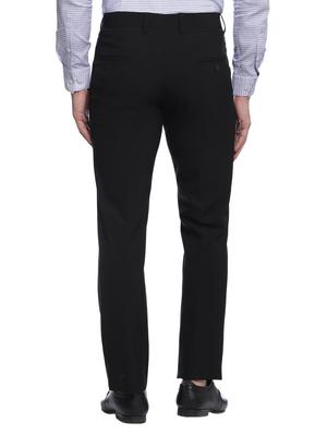 black cotton flat front formal trouser - 15216197 - Standard Image - 3