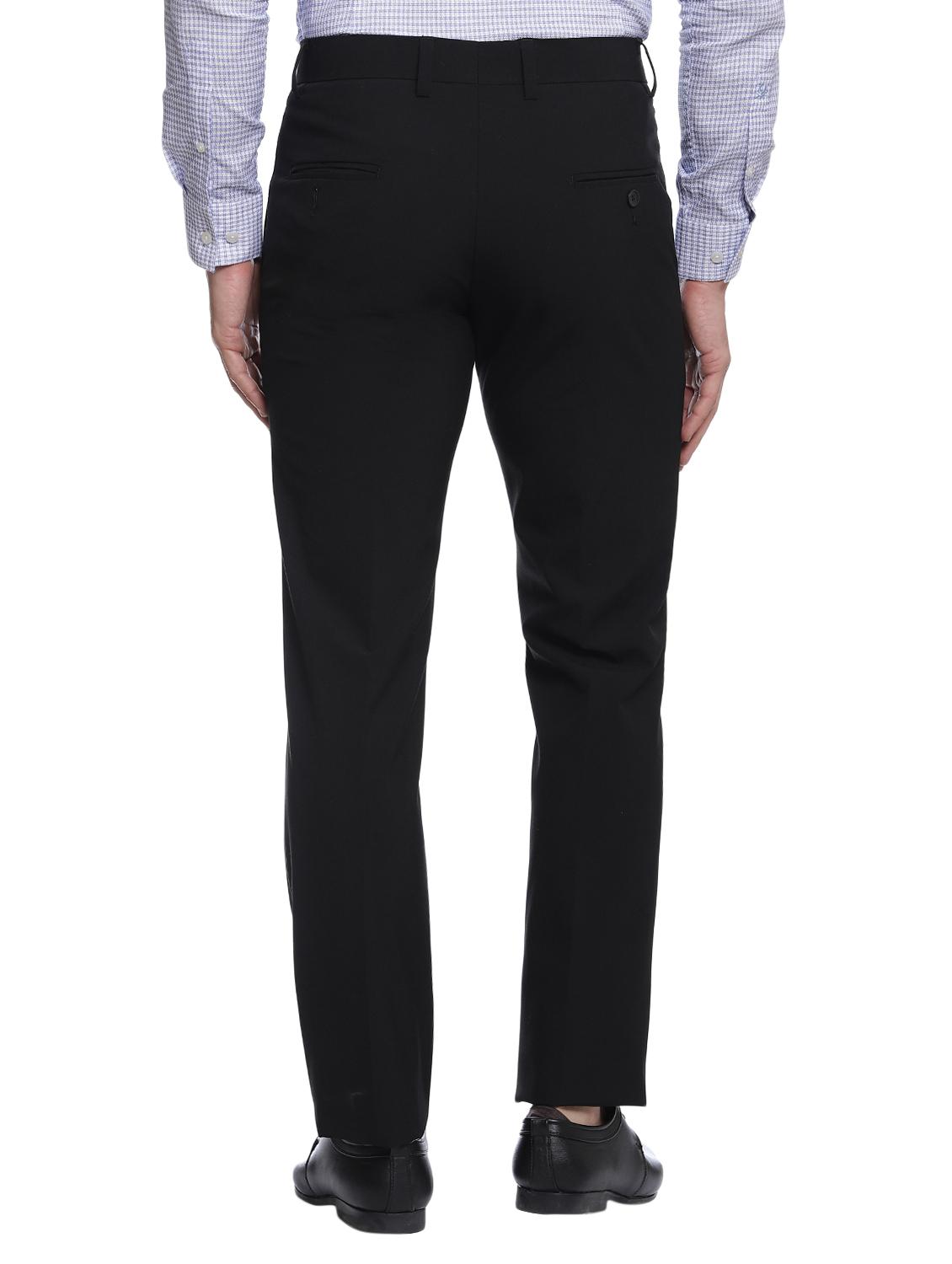 black cotton flat front formal trouser - 15216197 - Zoom Image - 3
