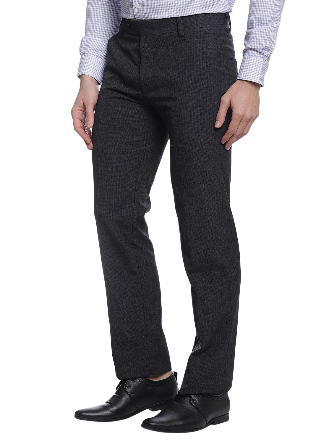 grey cotton flat front formal trouser - 15216198 - Zoom Image - 2