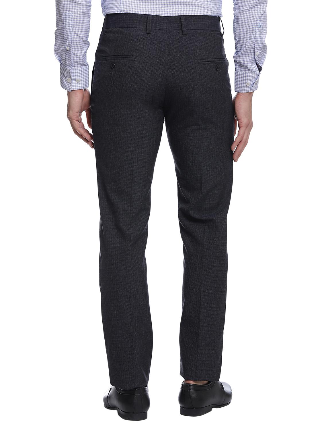 grey cotton flat front formal trouser - 15216198 - Zoom Image - 3