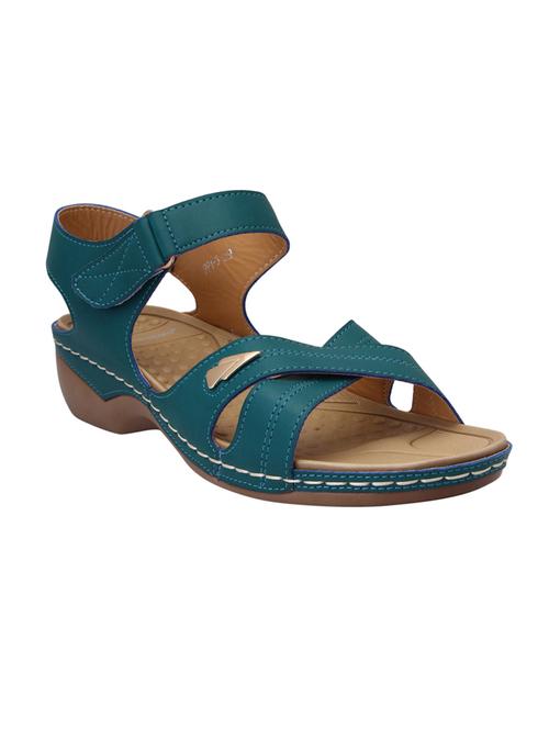 green leatherette slippers - 15216289 - Standard Image - 1