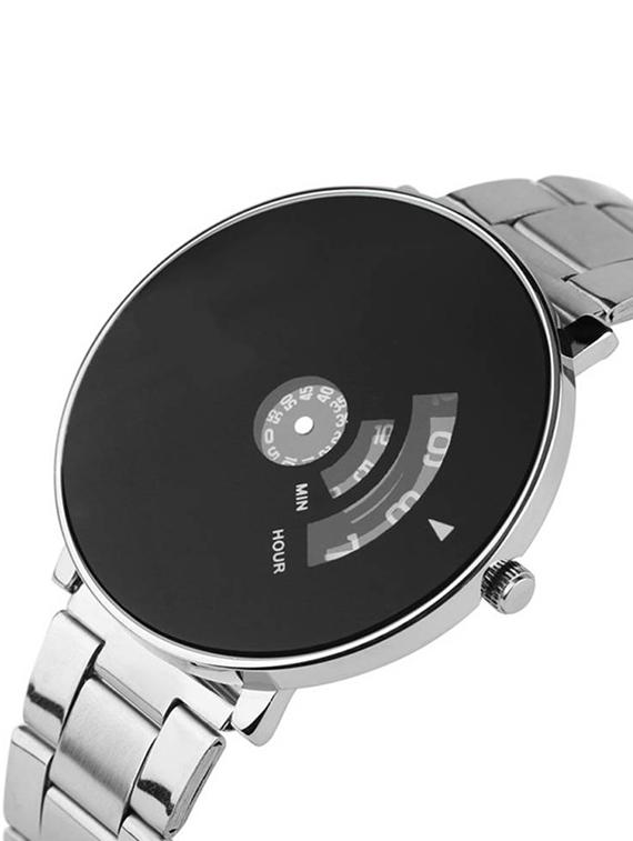 jay creation silver steel belt black dial men's analog watch - 15216975 - Zoom Image - 2