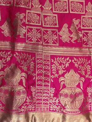 pink silk flared lehenga - 15218012 - Standard Image - 3