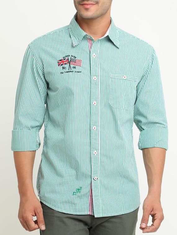 green cotton casual shirt - 15218115 - Zoom Image - 1