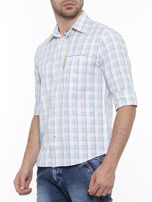 blue cotton casual shirt - 15218199 - Standard Image - 2