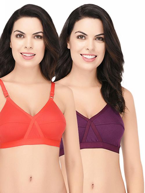 set of 2 multi colored cotton bra - 15218517 - Standard Image - 1