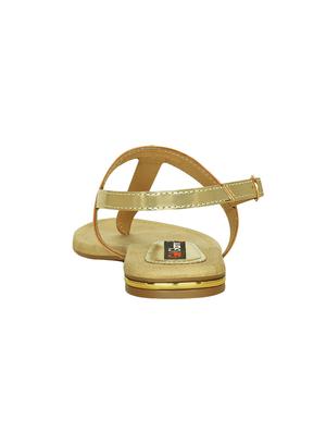 gold leatherette tstrap sandals - 15219191 - Standard Image - 3