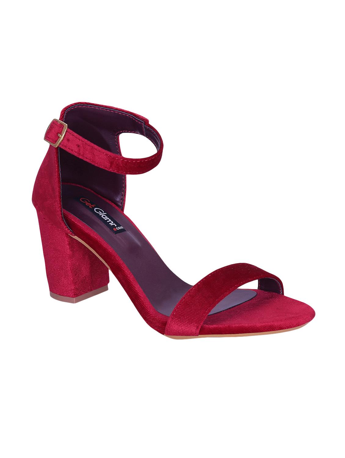 maroon ankle strap sandal - 15219216 - Zoom Image - 1