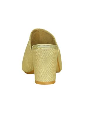 gold leatherette mules sandals - 15219218 - Standard Image - 3