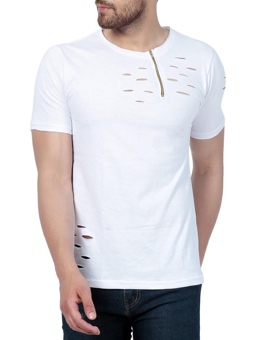 white cotton ripped tshirt - 15219375 - Zoom Image - 1
