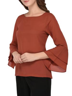 layered flute sleeve top - 15219829 - Standard Image - 2