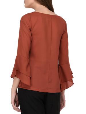 layered flute sleeve top - 15219829 - Standard Image - 3
