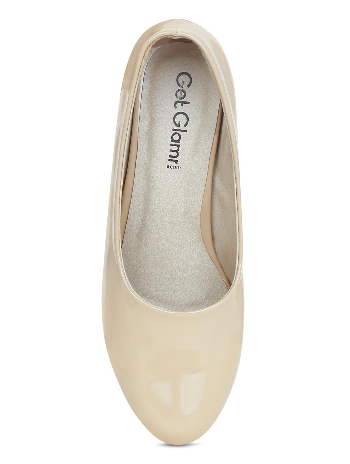 beige leatherette slip on pumps - 15221022 - Zoom Image - 4