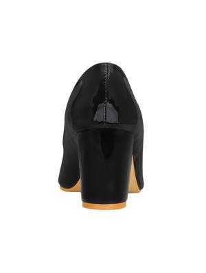 black leatherette slip on pumps - 15221023 - Standard Image - 3