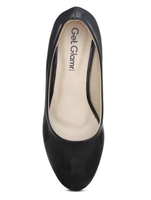 black leatherette slip on pumps - 15221023 - Standard Image - 4