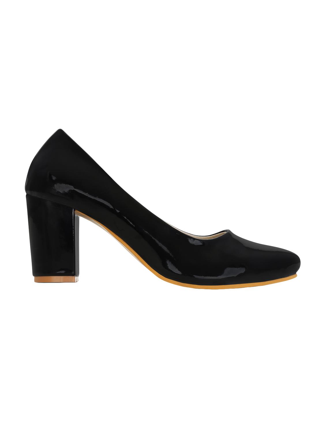 black leatherette slip on pumps - 15221023 - Zoom Image - 2