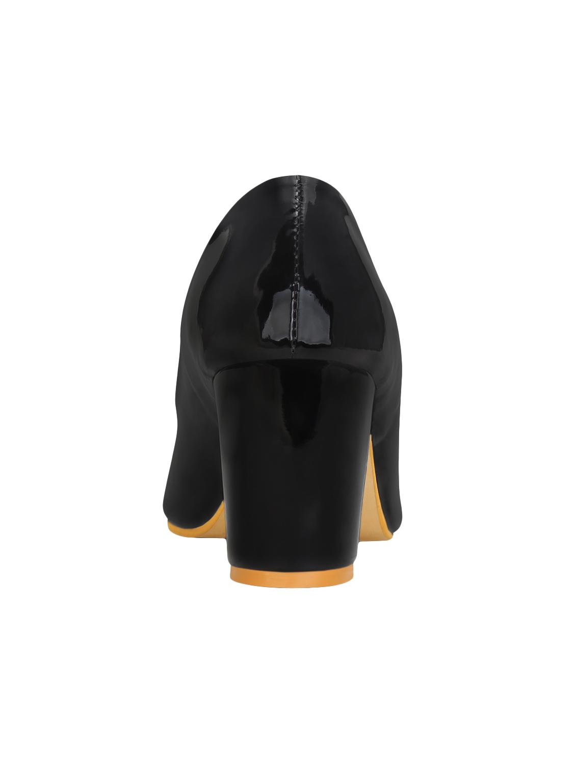 black leatherette slip on pumps - 15221023 - Zoom Image - 3