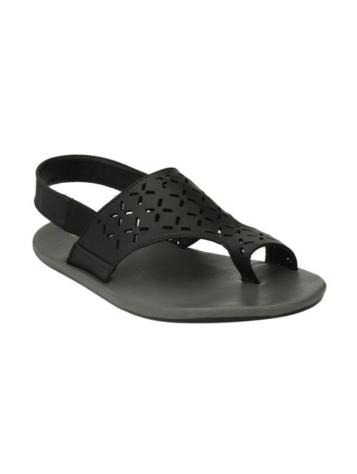 black leatherette back strap sandal - 15221156 - Standard Image - 1