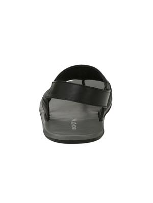 black leatherette back strap sandal - 15221156 - Standard Image - 3
