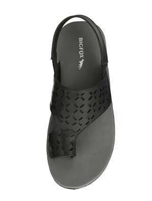 black leatherette back strap sandal - 15221156 - Standard Image - 4