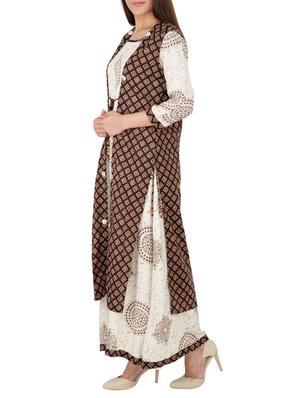 cream cotton layered kurta - 15221177 - Standard Image - 2