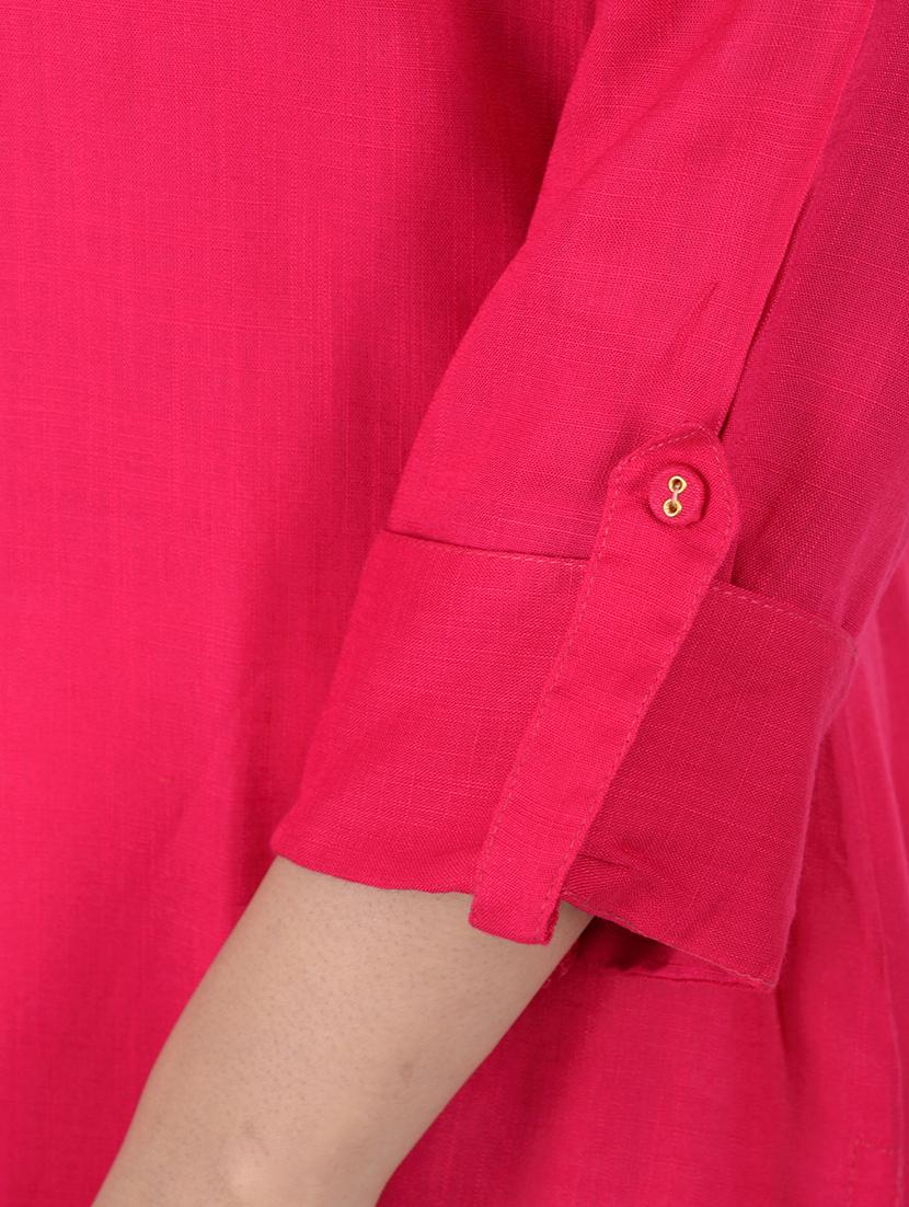 pink rayon straight solid kurta - 15221192 - Zoom Image - 5
