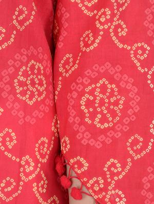 pink cotton aline kurta - 15221196 - Standard Image - 5
