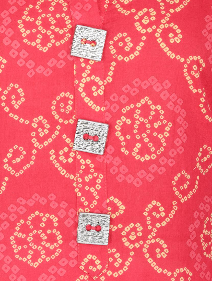 pink cotton aline kurta - 15221196 - Zoom Image - 4